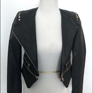 Leather, studded jacket.